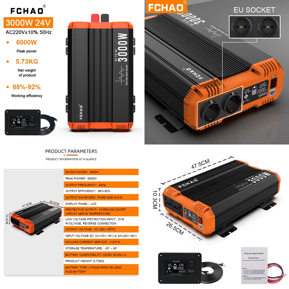 Pure Sine Wave Inverter - Zuivere sinusgolf off-grid omvormer voor 12V