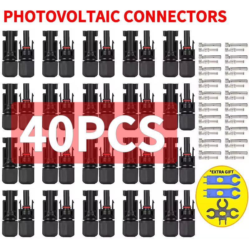 Solar Cable Mc4 Connector - 400/200/100/40/20/10 Stuks Fotovoltaïsche Solar Connector 1000V30A