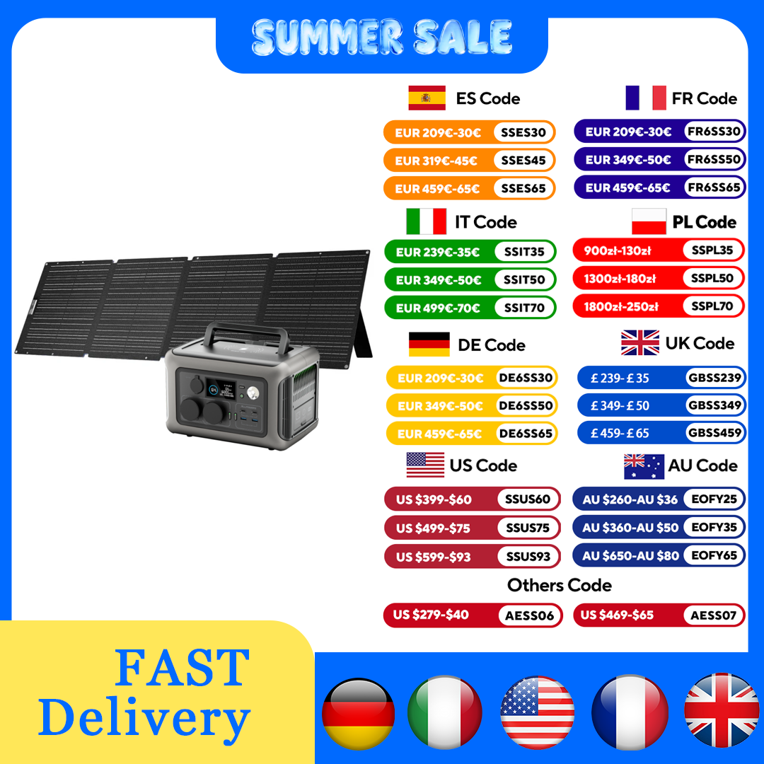 Flexible Solar Panel - ALLPOWERS R600 Krachtcentrale 299Wh 600W zonnegenerator