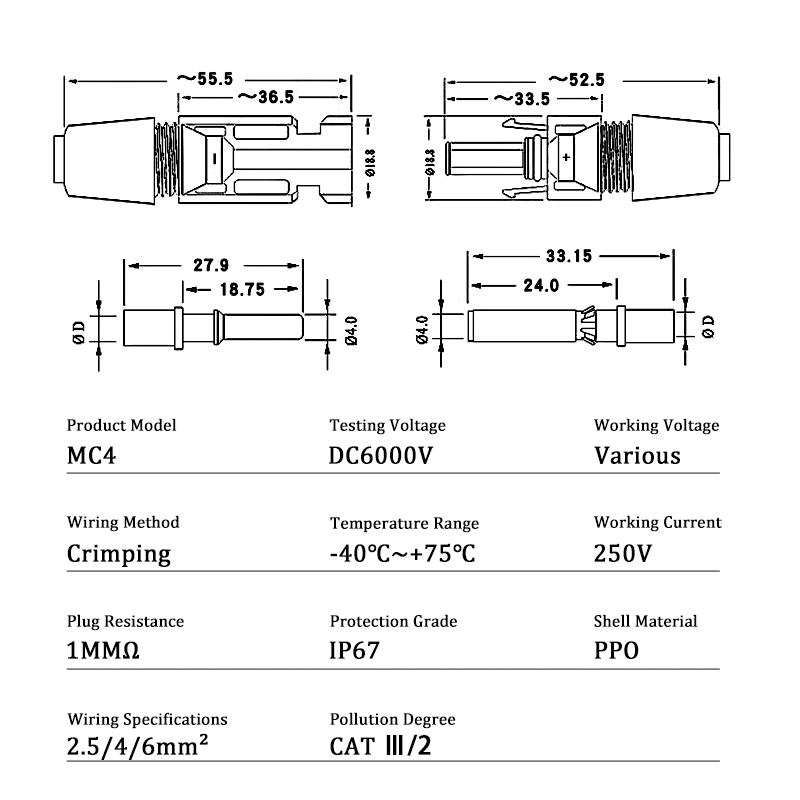 10/20/50/100/300/400PCS Fotovo - Solar Cable Mc4 Connector recensie en prijs